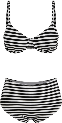 Sweetheart Stripe Underwire Cheeky Bikini Set
