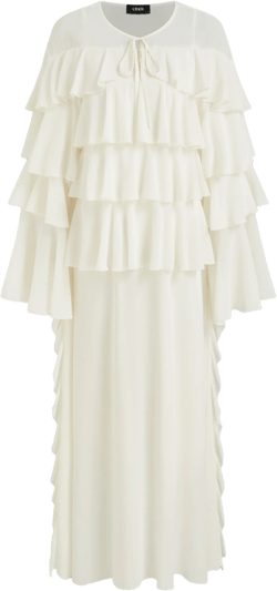 Chiffon Layered Ruffle Knotted Maxi Dress & Slip Dress