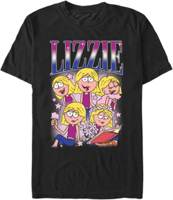 Mens Lizzie McGuire Retro Collage T Shirt - Black - Small