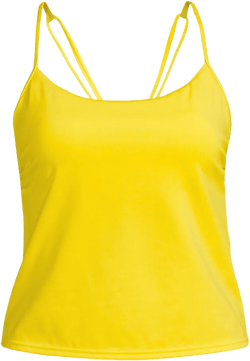 Lands' End Women's Tugless QuickDry Adjustable Strappy Back Tankini Top - 10 - Vivid Lemon