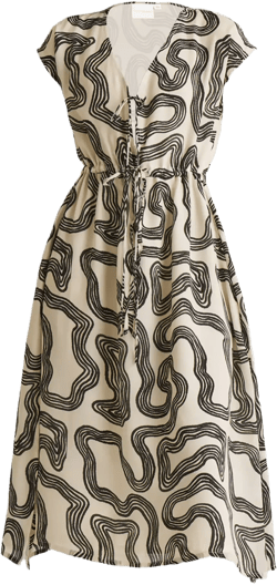 Reistor® Deep V-neck. Gathered Dress