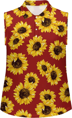 Sunflower T Shirts Sleeveless Golf Tank Top Woman Dry Fit Tennis Vest Tees Moisture Wicking Breathable Sport Vests : Clothing, Shoes & Jewelry