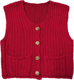 Unisex Sweater Vest Cute Sleeveless Cardigan Boys and Girls Summer Knit Vest 2025 Trendy Top, 5-14 Years 5-6 Years Christmas Red