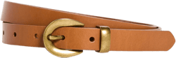Chunky Buckle Skinny Leather Belt