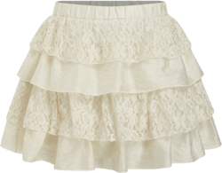 Linen-blend Mid Rise Lace Layered Mini Skirt