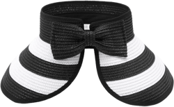 STRIPED & BOWKNOT PACKABLE STRAW HAT