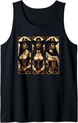 Black Cowgirl Western Rodeo Melanin Black History Texas Tank Top