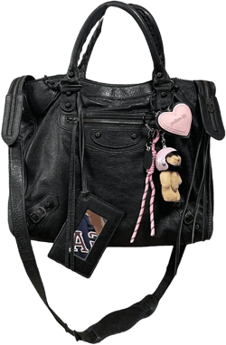 City leather handbag