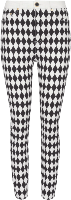 diamond-print slim-cut jeans