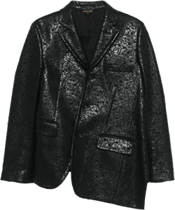 Floral Embossed Tailored Blazer In Black