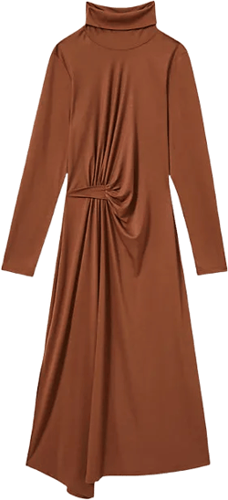 Petite Casey Jersey Midi Dress In Camel