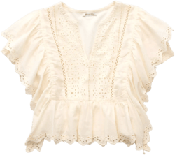 AE Notch Neck Ruffle Blouse