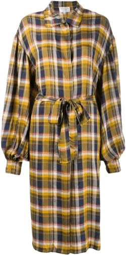Plaid Shirt Jacket In Yellow