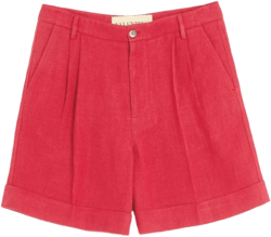 cuffed linen Bermuda shorts