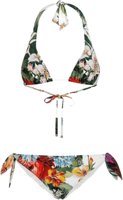 floral-print bikini set