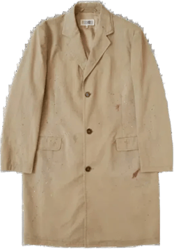 Paint Splatter Trench Coat Beige In Brown