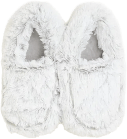 Marshmallow Plush Slippers In Marshmallow Gray