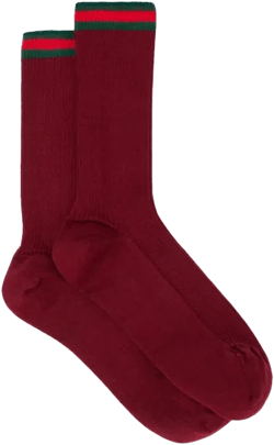 Web Stripe Cotton-blend Socks In Burgundy