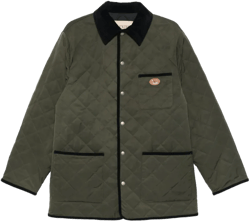 Garavani Olive Quilted Jacket With Vlogo Patch In Green