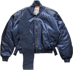 Scarf Bomber Jacket Blue