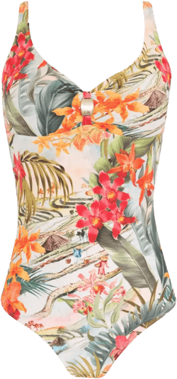 floral-print swimsuit