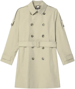 Double-breasted Trench Coat With Belt In Green