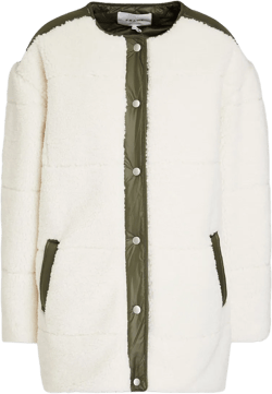 Shell-paneled Shearling Jacket In Ivory