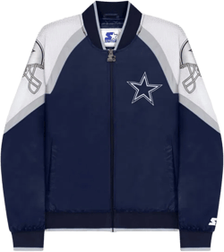 Women's Dallas Cowboys Zip Front Track Jacket In Navy In Blue