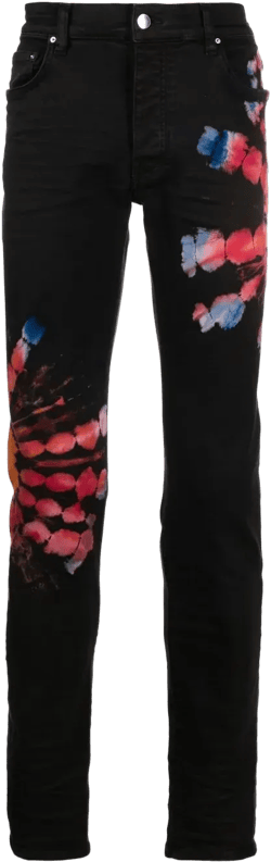 tie-dye print skinny jeans