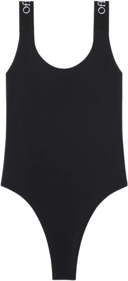 Black Logo Band Swimsuit