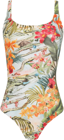 floral-print swimsuit