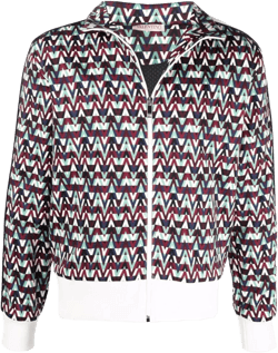 Stripe-detail Optical Print Jacket In Multicolor