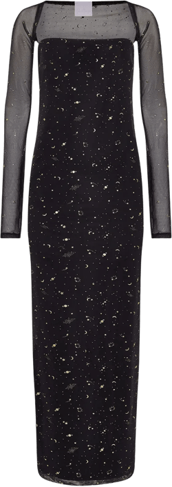 09 Galaxy Dress & Shrug | Black and Gold