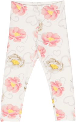 elasticated-waistband floral-print leggings