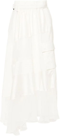 asymmetric panelled skirt