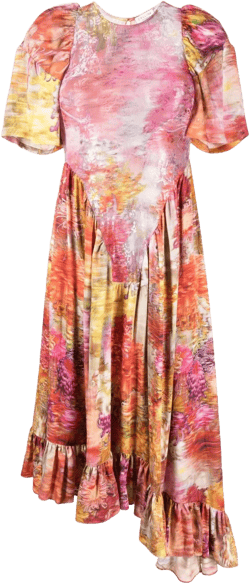 mix-print midi-dress