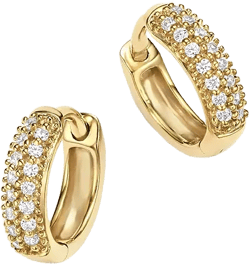 Bloomingdale's Fine Collection Diamond Mini Hoop Earrings in 14K Yellow Gold, .15 tcw 