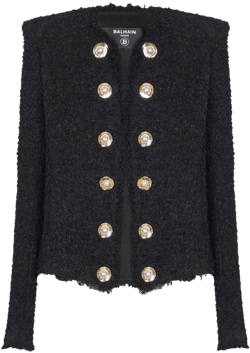 Tweed Spencer Jacket In Black