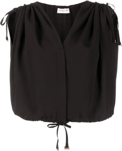 draped-shoulder cropped top