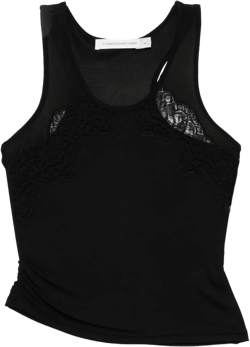 encased lace ribbed tank top