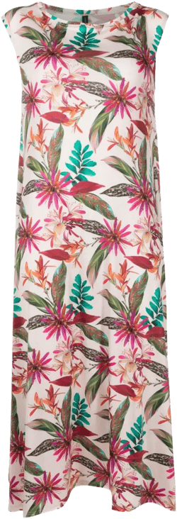 Tie botanical-print midi dress