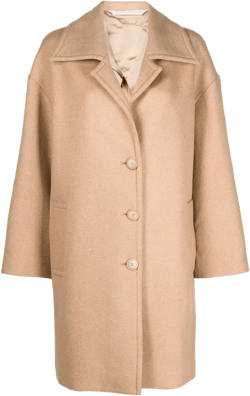 logo-print oversized coat