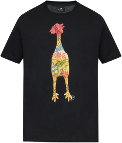 graffiti chicken-print T-shirt