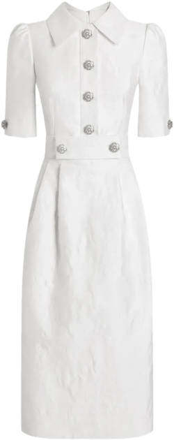 button-embellished midi dress
