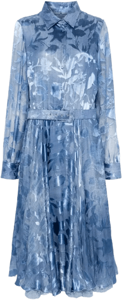 floral-jacquard midi dress