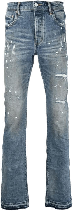 paint-splatter print jeans