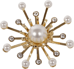 pearl crystal starburst brooch
