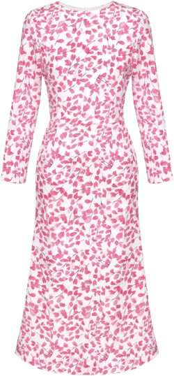 floral-print long-sleeve midi dress