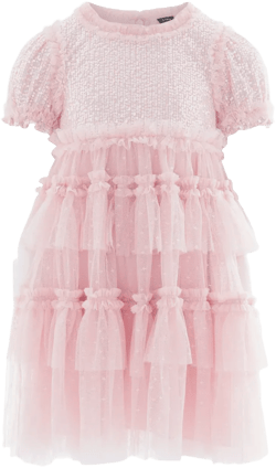 sequin-embroidered tulle dress