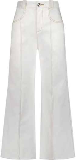 wide-leg contrast-stitch jeans